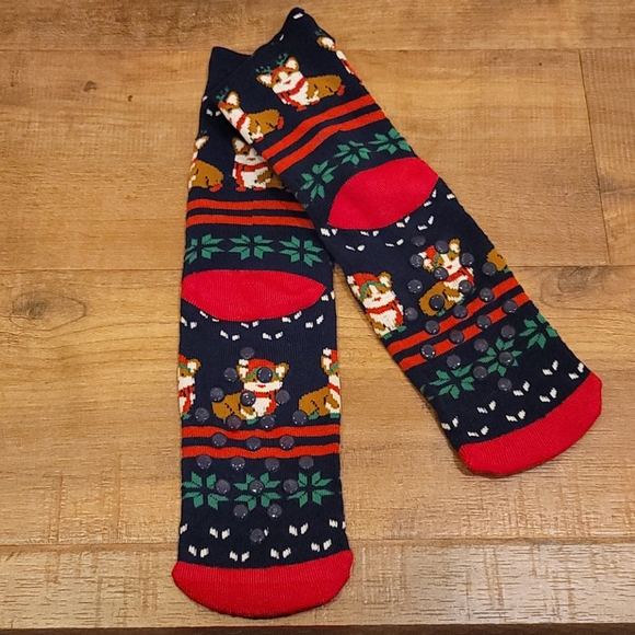 Corgi Fair Isle Holiday Socks - Picture 2 of 5